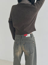 ソフトリップラインニット/Soft lip line knit (5color)