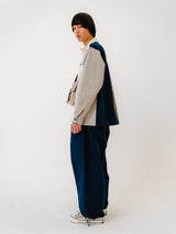ロゴコットンスーパーワイドパンツ / BSR2223FWPT006 LOGO COTTON SUPER WIDE PANTS NAVY