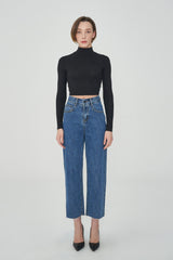 セミワイドストレートフィットスリットデニム / CLASS:y RIWON WORN SEMI WIDE STRAIGHT FIT SLIT DENIM PANTS [6873]
