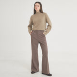 ウールストライプフレアパンツ / Wool Stripe Flare Pants (Brown)