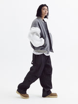 ストライプパラシュートデニムパンツ(black)