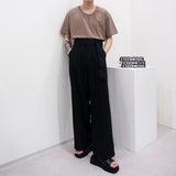 SI ハイウエストフレアベルトスラックス / SI High Waist Flare Belt Slacks (2 colors)