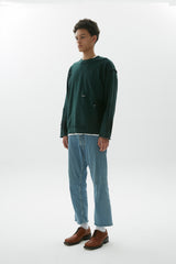 ダメージ＆オイルウォッシュドスウェットシャツ / Damaged & Oil Washed Sweatshirt, Green