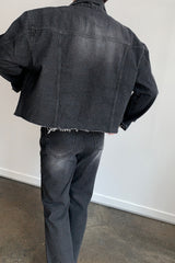 LOOKPINE LIN BLACK DENIM SET - JACKET (6690576924790)
