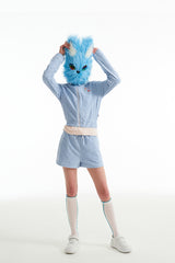 チェリークロップテリーフーディージップアップ／CHERRY CROP TERRY HOODIE ZIP UP [SKY]