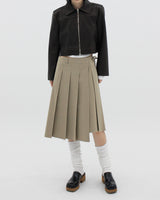 プリーツストリングラップスカート / Pleated string wrap skirt (2color)