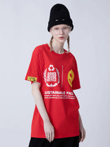 サステナブルキャンペーンTシャツ/SUSTAINABLE FASHION CAMPAIGN 1/2 T-SHIRT_RED