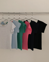 [SHOPPERMADE] スクエアクロップ半袖Tシャツ (6color)