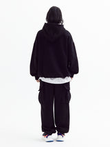 バルーンオーバーカーゴフリースジョガーパンツ(black)