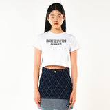 スティプル半袖クロップTシャツ / STIPPLE SHORT SLEEVE CROP TEE (WHITE)