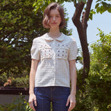 リトルフラワーカラーブラウス / Little Flower Collar Blouse
