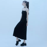 チェーンショルダーストラップクロスドレス/1 2 chain shoulder strap cross dress
