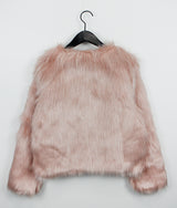 フラミンゴクロップファージャケット/Flamingo Crop Fur Jacket (3color)
