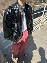 Mase Stitch Leather Coating Jacket (3color)