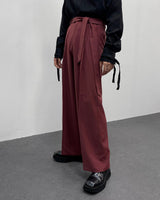 FLベルトサイドバンディングワイドスラックス/FL Belted Side Banding Wide Slacks (4 colors)