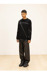 ラムスキンカーブラインパンツ/LAMSKIN CURVED LINE PANTS