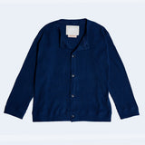 ラウンドネックワッフルカーディガン/DAMP ROUND-NECK WAFFLE CARDIGAN_NAVY