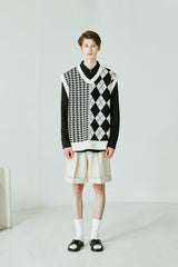 チェックニットベスト / ARGYLE & HOUND CHECK KNIT VEST