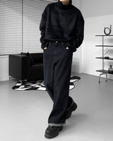 ワイドボタンデニムパンツ / SI Wide Button Denim Pants (2 colors)