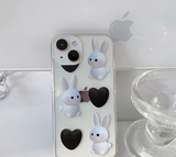 ハートホワイトラビットフォーンケース / Heart white Rabbit Phone Case