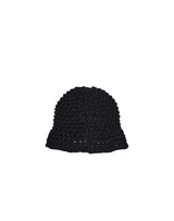 コットン ペーパー ニット バケットハット / COTTON PAPER KNIT BUCKETHAT BLACK