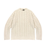 (UNISEX)ヘリダメージケーブルニット