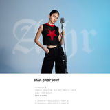 BLACK STAR CROP KNIT