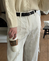 クロエダメージデニムパンツ (white)