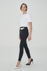 ウェストスリットスキニージーンズ/WAIST SLIT BLACK SKINNY JEAN [6803]