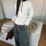Adieu パステルグラデーションミックスラウンド長袖ニット