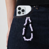 ペブルフォンストラップキーリング / PURPLE BLACK PEBBLE PHONE STRAP KEY RING
