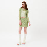 チェリーパターンメッシュミニスカート / CHERRY PATTERN MESH MINI SKIRT [LIME]