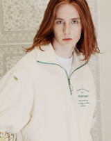 グラニースクエアハーフジップアップスウェット/GRANNY SQUARE HALF ZIP UP SWEATSHIRT CREAM