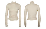 UNIVERSITY LOGO EMBROIDERY SHIRRING TURTLE NECK (6679762600054)