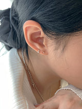 [92.5silver] スワールワンタッチピアス