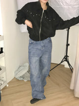 チェーンワイドデニムパンツ