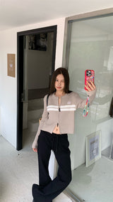 double zip knit cardigan