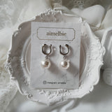Horse Shoe and Pearl Piercing (Medium) - Silver Color