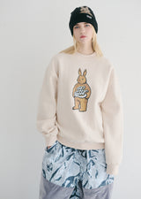 ビッグベアラビットクルーネック / BSR2223FWPO031 BIG BEAR RABBIT CREWNECK CREAM
