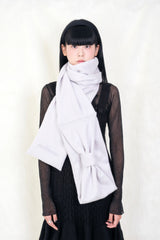 Ribbon Muffler_White Gray