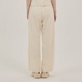 モーメントクールコットンニードルワークワイドパンツ / moment coolcotton needlework wide pants (cream)