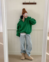 [BELLIDE MADE] TONE UP DOUBLE SIDE RAISED HALF NECK SWEAT