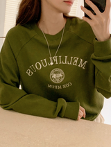 Embroidery Lettering Crop Sweat Shirt (3color)