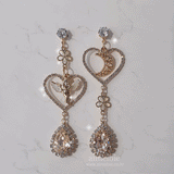 ムーンアンドベイビーエンジェルピアス / Moon and Baby Angel Piercing - Champagne Pink