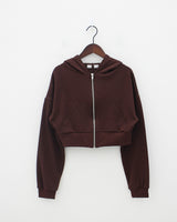 ジュリクロップフードジップアップ / Juri Crop Hood Zip-up (3color)