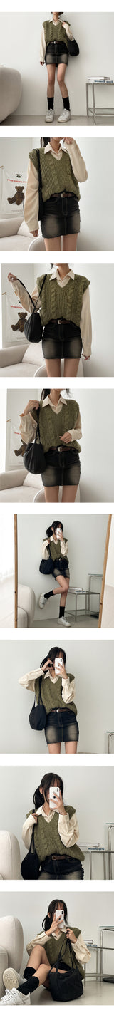 Light Twisted Knit Vest