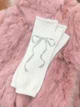 リボン アンゴラ ハンドウォーマー / ribbon angora hand warmer (white)