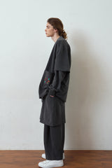 SOLAR PIGMENT 1/2 WIDE SWEAT PANTS (Charcoal) (6680166727798)