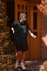 テニスボールクルーネックダークグリーンユニセックスTシャツ / Tennis ball crew neck dark green Unisex T-shirt