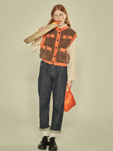 Fleece Pocket Vest (Brown) (6643894222966)